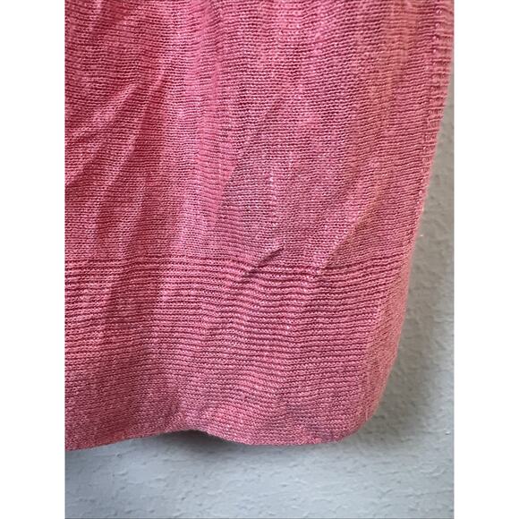 J Jill Womens medium Pink 3/4 Sleeve Linen Bld Airy Knit Lagenlook Boat neck - Picture 3 of 10